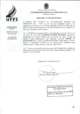 Portaria 326-GR-2013