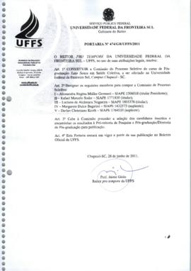 Portaria 474-GR-2011