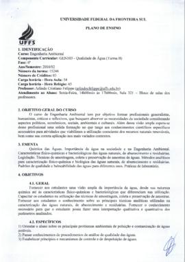 Qualidade de Água - Turma B