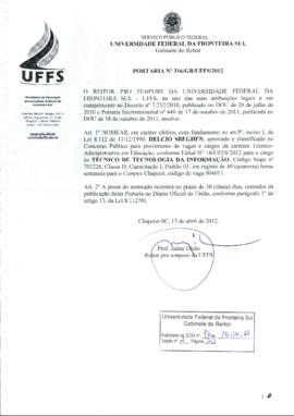 Portaria 316-GR-2012