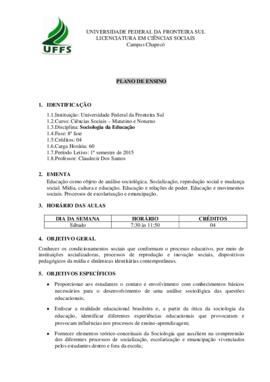 Sociologia da Educação
