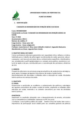 Cuidado de Enfermagem em Atenção Básica de Saúde