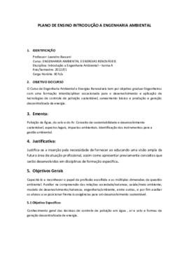 Introdução à Engenharia Ambiental - Turma A