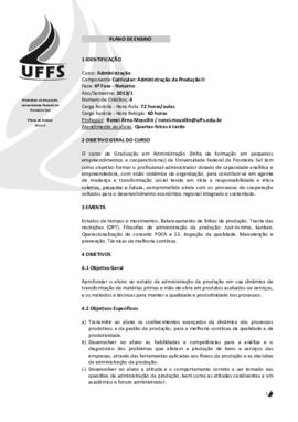 Administração da Produção II
