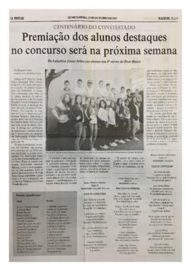 Centenário do Contestado - Premiação dos alunos destaques no concurso