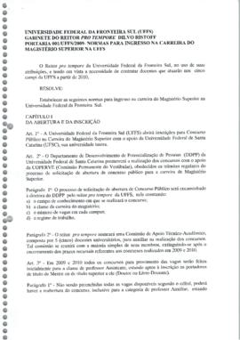 Portaria 001-GR-2009