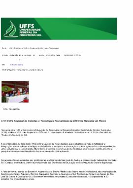 Realizada a VII Feira Regional de Ciências e Tecnologias