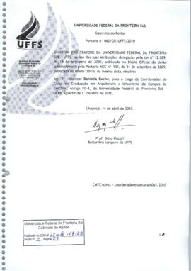 Portaria 062-GR-2010