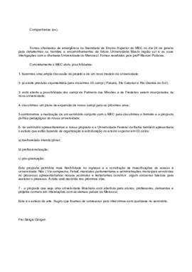 Relato da Coordenação do Movimento Pró-Universidade 02