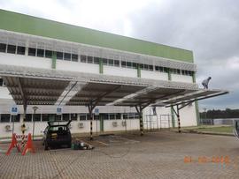 Construção das garagens para veículos oficiais