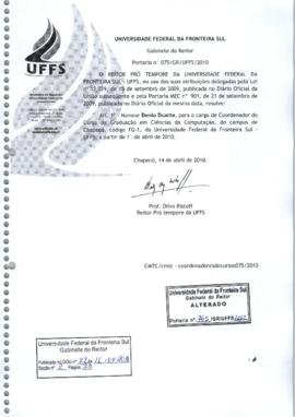 Portaria 075-GR-2010