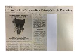 Curso de História realiza I Simpósio de Pesquisa