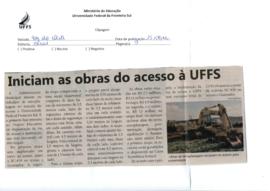 Iniciam as obras de acesso à UFFS
