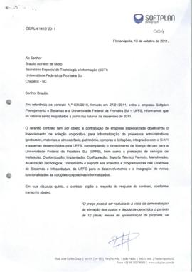 Comunicado sobre reajuste de contrato
