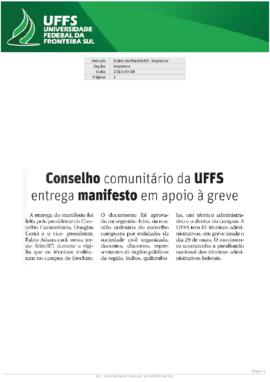 Conselho Comunitário entrega manifesto de apoio à greve