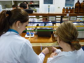 Alunos em disciplina no Laboratório do Bom Pastor