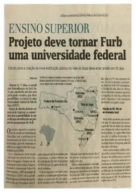 Projeto deve tornar Furb uma universidade federal