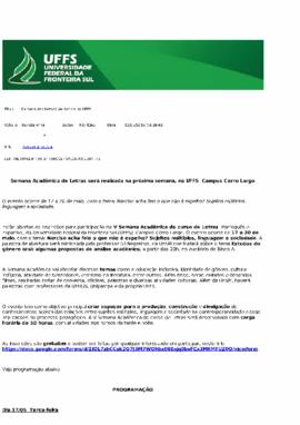 Semana Acadêmica de Letras na UFFS