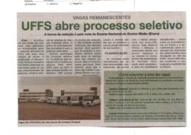 UFFS abre processo seletivo