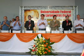 Solenidades com a equipe diretiva da UFFS