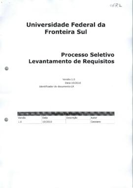 Levantamento de Requisitos do Sistema de Processo Seletivo