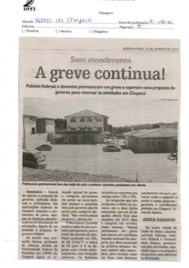 Greve dos docentes da UFFS tem continuidade