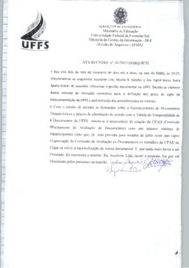 Ata de reunião sobre gestão de documentos na UFFS