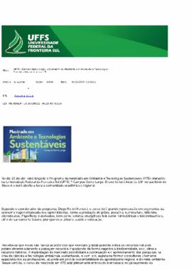 Campus Cerro Largo - lançamento Mestrado em Ambiente e Tecnologias Sustentáveis