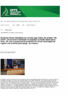 Prioridades de Ijuí são aeroporto regional medicina e campus da UFFS