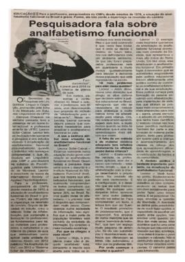 Pesquisadora fala sobre analfabetismo funcional