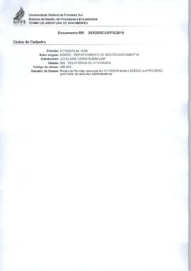 Relato de Reunião sobre protocolo e gestão de documentos  da UFFS