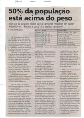 50% da população está acima do peso