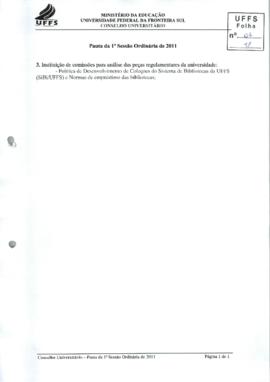 Processo Administrativo da Política de Coleções da UFFS