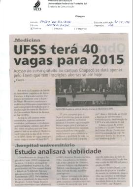 Medicina - UFFS terá 40 vagas para 2015