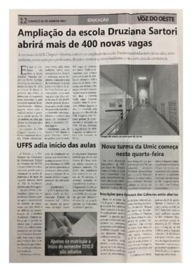 UFFS adia reinício das aulas em razão da greve dos servidores
