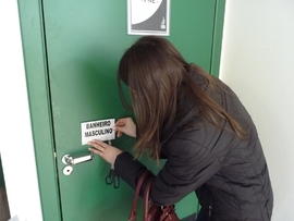 Placas para acessibilidade no Campus Chapecó