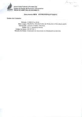 Memorando sobre atualização dos Documentos de Oficialização de Demanda - PROPEPG