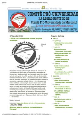 Textos do Blog Comitê Pró-Universidade na Região Norte do RS – Comitê Pró-Universidade do Mercosul
