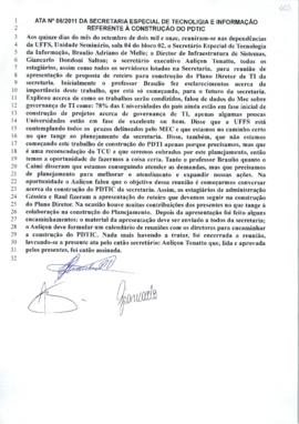 Ata 06 de Reunião da SETI sobre o PDTIC