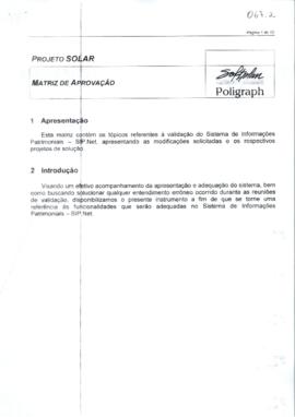 Matriz de Aprovação do Sistema SIP.Net