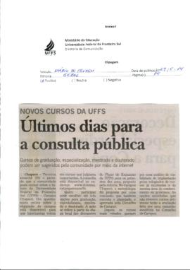 Últimos dias para a consulta pública