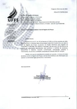Ofício sobre aquisição de licenças para sistema de informação