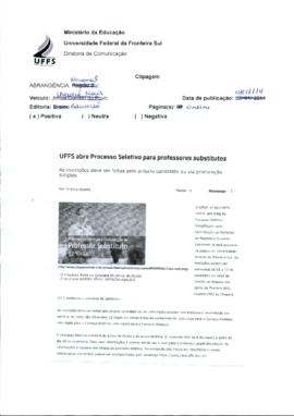 UFFS abre Processo Seletivo para professores substitutos