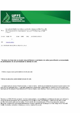 CREA-PR busca melhorar uso do solo - Palestra na UFFS