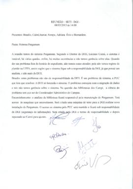 Relato de Reunião sobre o Sistema Pergamum