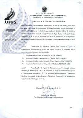 Portaria designando servidores para compor equipe de planejamento de contratação