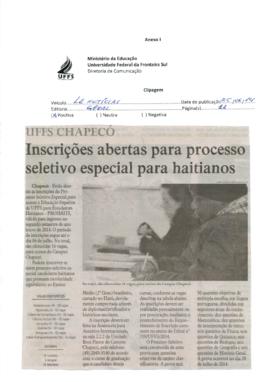 Inscrições abertas para processo seletivo especial para haitianos