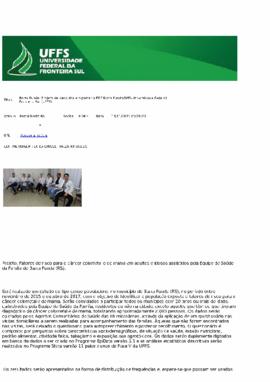 Projeto de pesquisa em parceria ESF Barra Funda SMS e UFFS