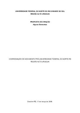 Proposta de criação - Alguns Elementos - 170306
