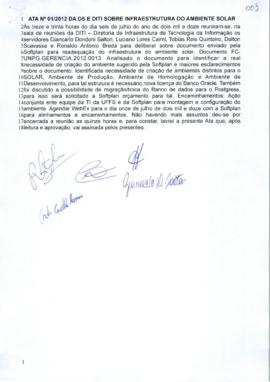 Ata 01 da DS e DITI Infraestrutura do Ambiente Solar